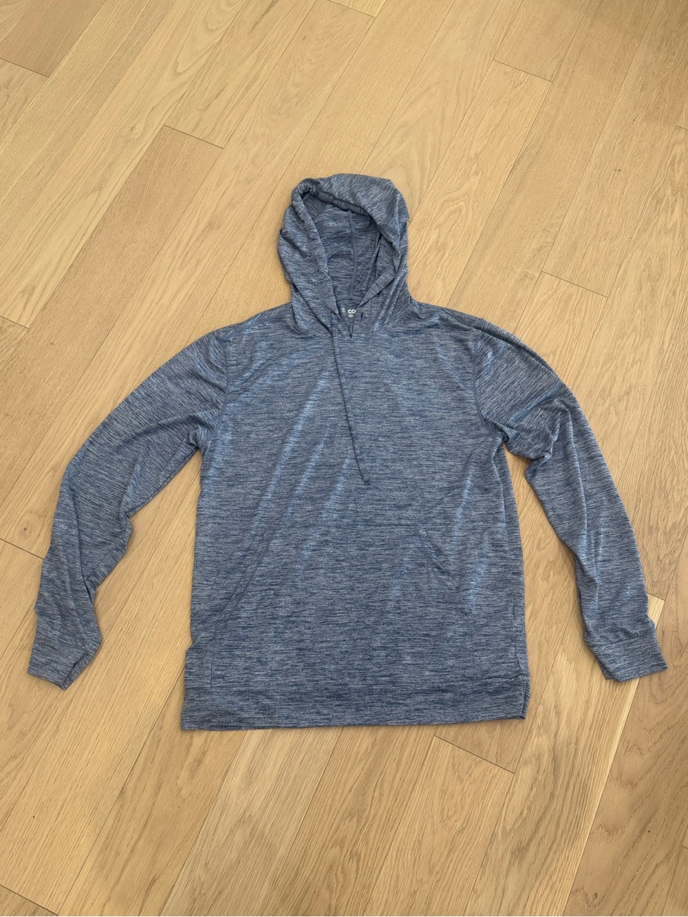 32 Cool Men's Lightweight Heathered Blue Hooded Pullover Sweatshirt size medium